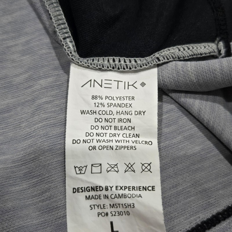 Anetik Hoodie Shirt Mens Large Gray Black Ultralight Outdoor UPF 30+ Pocket gallery