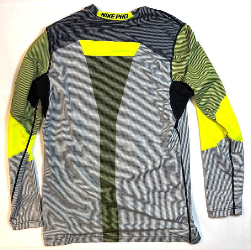 Nike Pro Hyperwarm Aeroloft Light Grey & Yellow Training Top Men’s Size M gallery