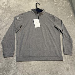 Rhoback Q-Zip Pullover Mens Large Gray 1/4 Zip Long Sleeve Golf Stretch