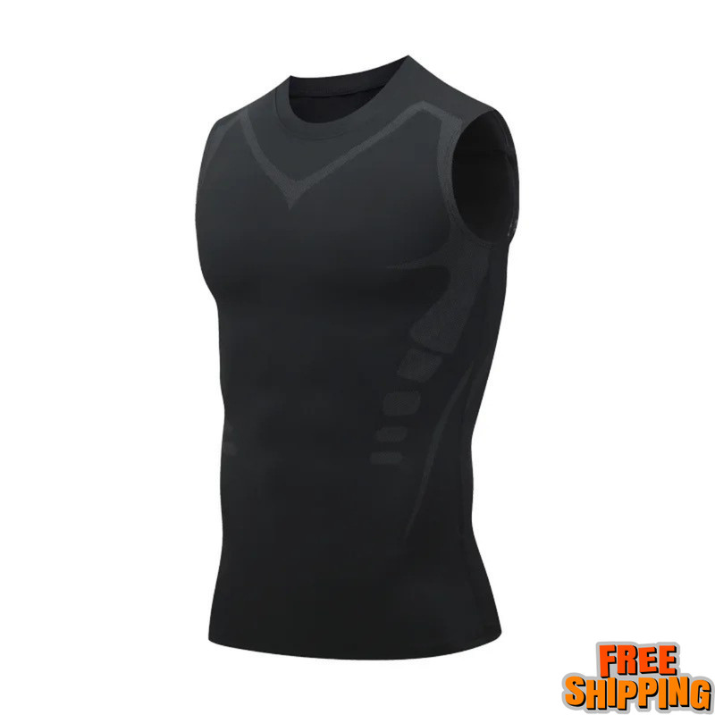 Men Compression Shirt Version Ionic Shaping Sleeveless Vest Sport Tank Top S-2XL gallery