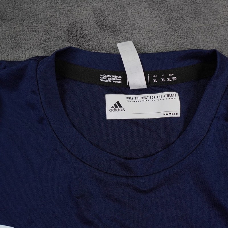 Adidas New England College Grims Hoops Shirt Mens XL Blue Clima Tech Basketball gallery