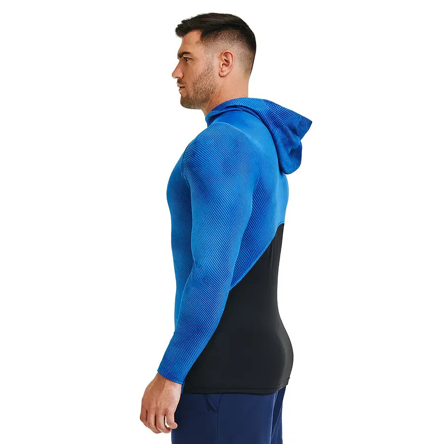 UNDER ARMOUR MEN COLDGEAR INFRARED GRID COMPRESSION HOODIE SHIRT BLUE#1387387-NW gallery