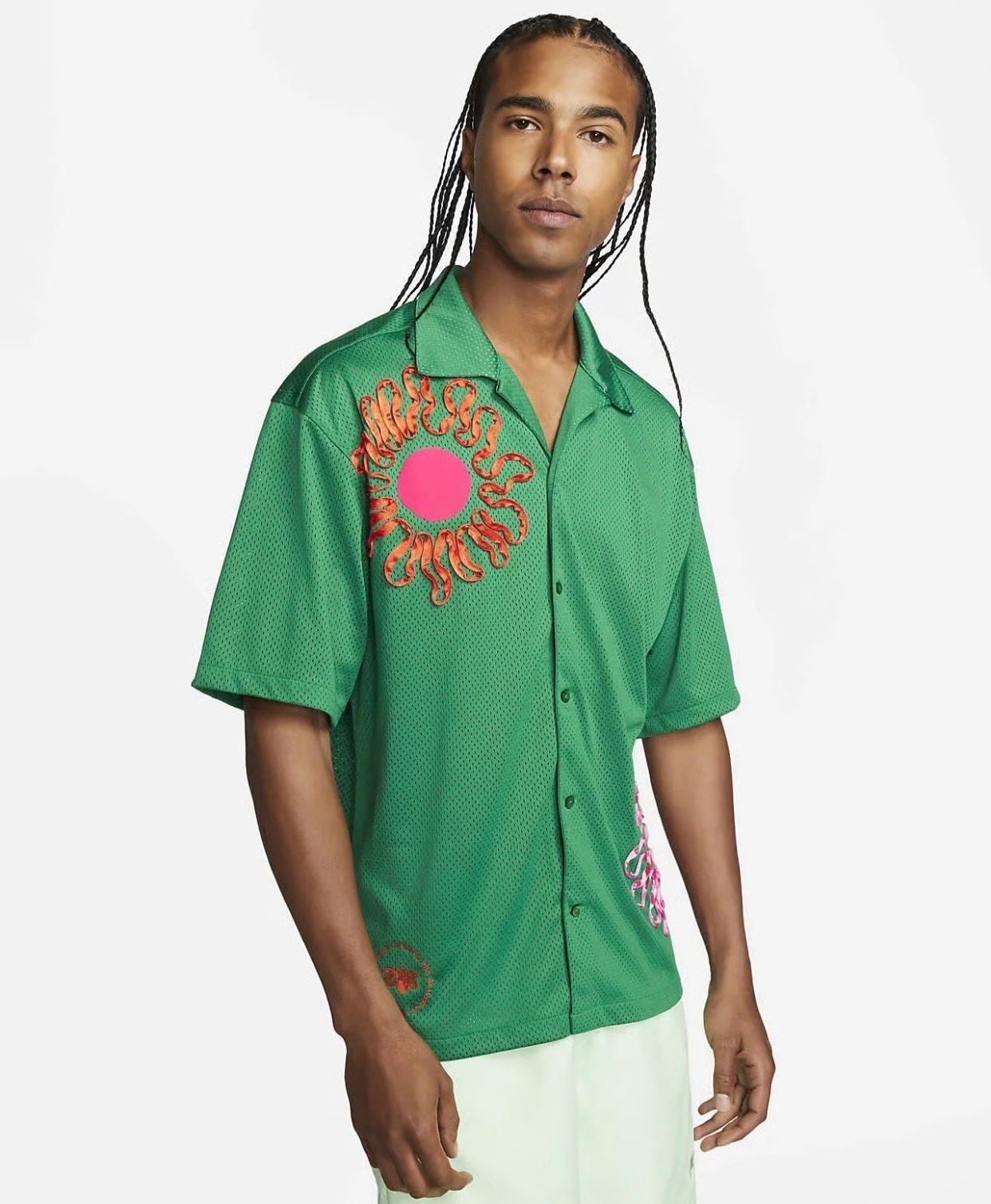 Nike Uphoria Button-Up Mesh Short Sleeve Top Jersey Shirt Mens SZ S DV9676-365 gallery