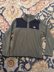 The North Face Men’s Large Medium TKA Glacier Snap-Neck Pullover Green Fleece