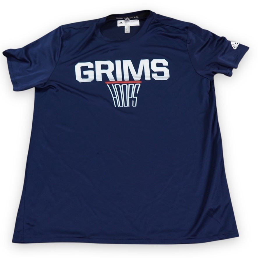 Adidas New England College Grims Hoops Shirt Mens XL Blue Clima Tech Basketball