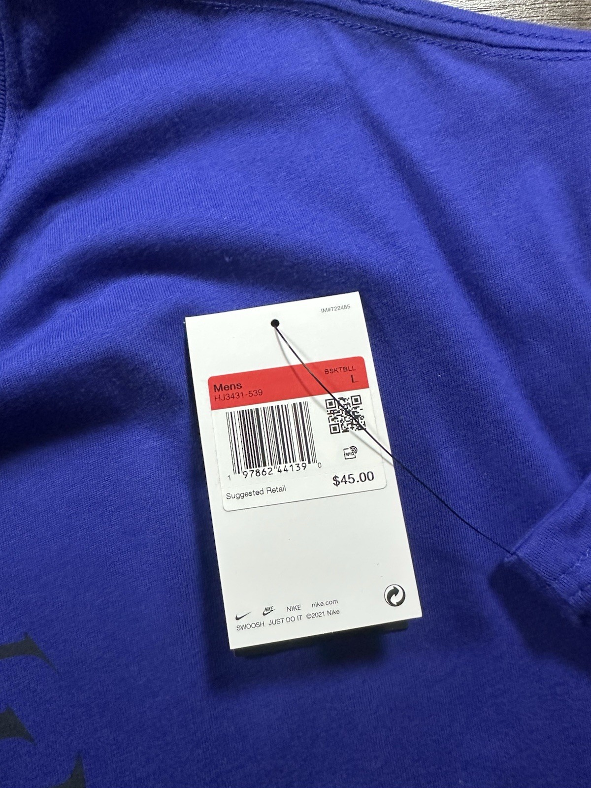 Nike Max90 Basketball S/S Tee Blue HJ3431-539 Size Large NWT gallery