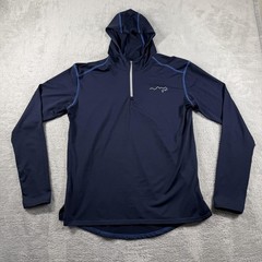 Giver Pullover Mens Medium Blue Hooded 1/4 Zip Performance Hiking Outdoor Top