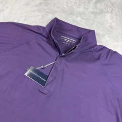 Holderness & Bourne Pullover Mens Large Purple DryLuxe 1/4 Zip Golf Performance