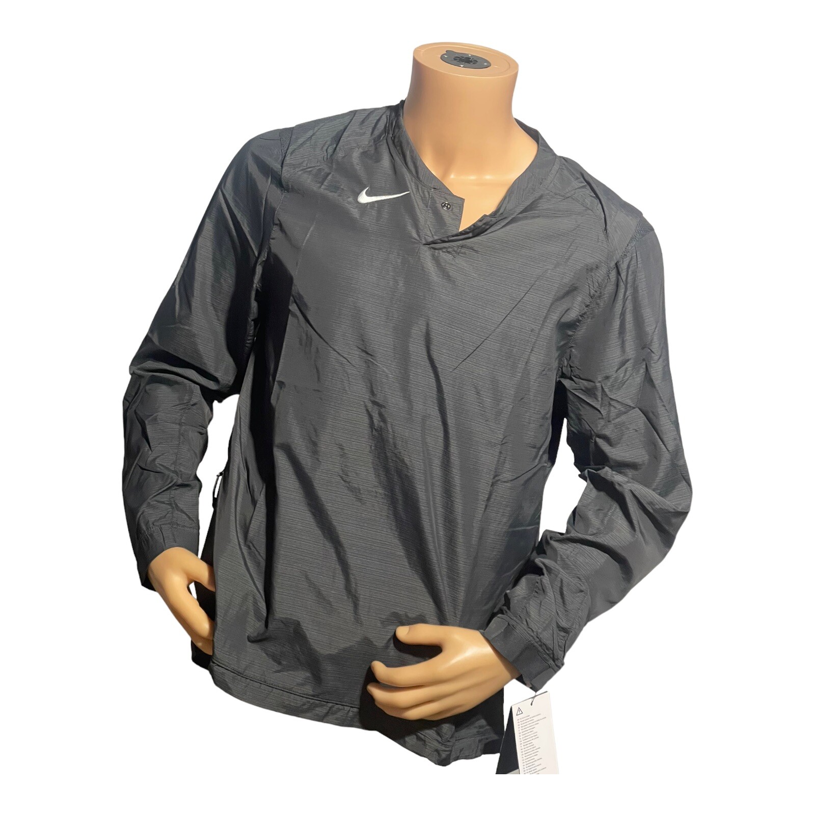 NEW Nike Men's Wind Shirt Swoosh Pullover Long Sleeve Top Grey CT2688 Size S gallery