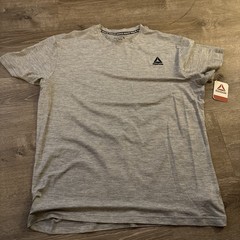 Reebok Men’s Delta Core T-Shirt-Sleet Heather – L- Moisture Wicking
