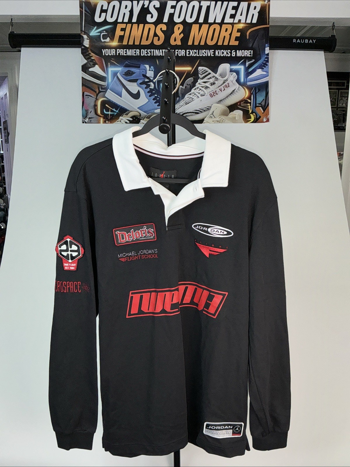 Jordan Essentials Men's Long-Sleeve Rugby Top HF9323-010 Black Size M gallery
