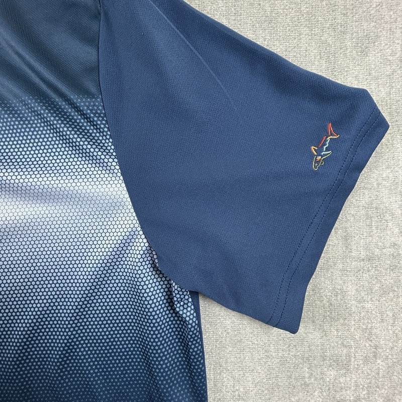 Greg Norman For Tasso Elba Play Dry Polo Mens Large Blue Short Sleeve Golf Shirt gallery