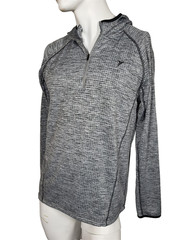 OLD NAVY Active Stretch Tech Fleece-Lined 1/4 Zip Hoodie Pullover sz L Gray