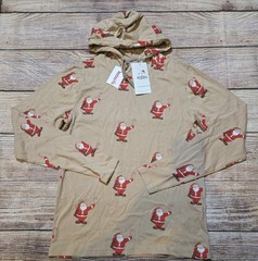 Denim & Flower Ricky Singh Santa Claus Candy Cane Mens S Beige Hoodie Shirt $44