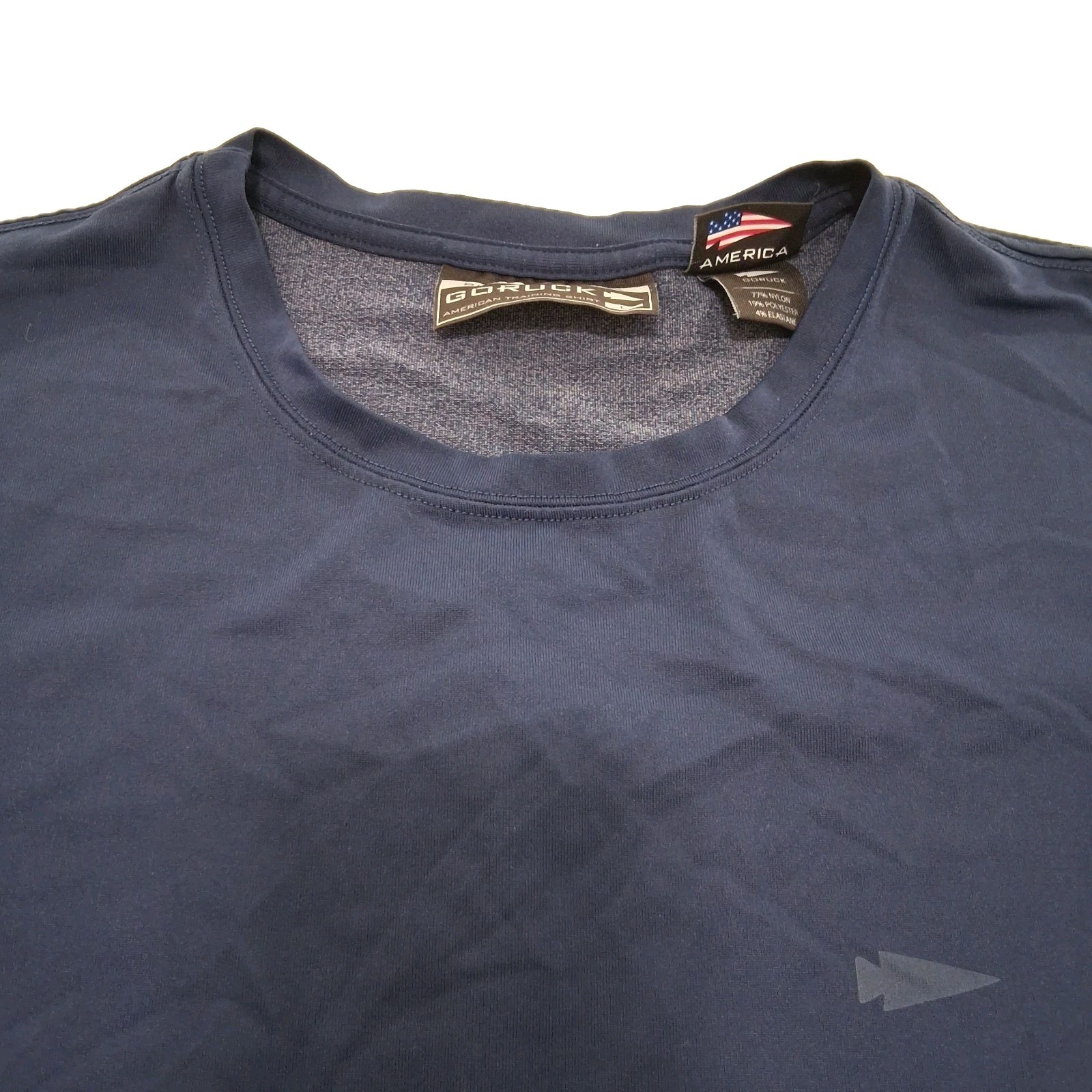 GORUCK Mens American Training T-Shirt Navy Blue Crew Neck Performance Large EUC gallery