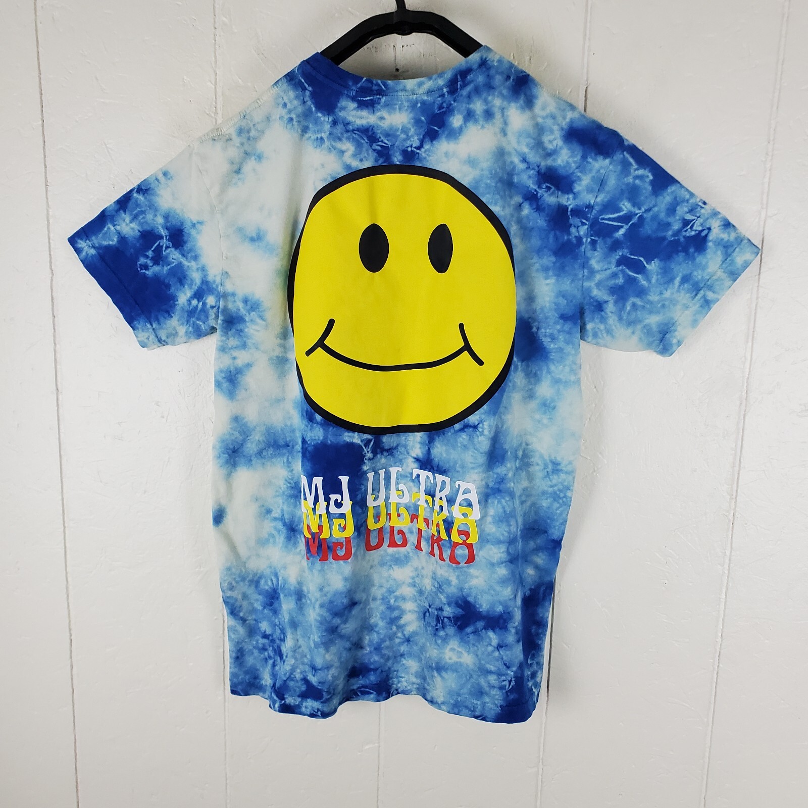 Happy Daze Shirt Mens Medium Blue Tie Dye Crew Neck Short Sleeve Fresh Baked gallery
