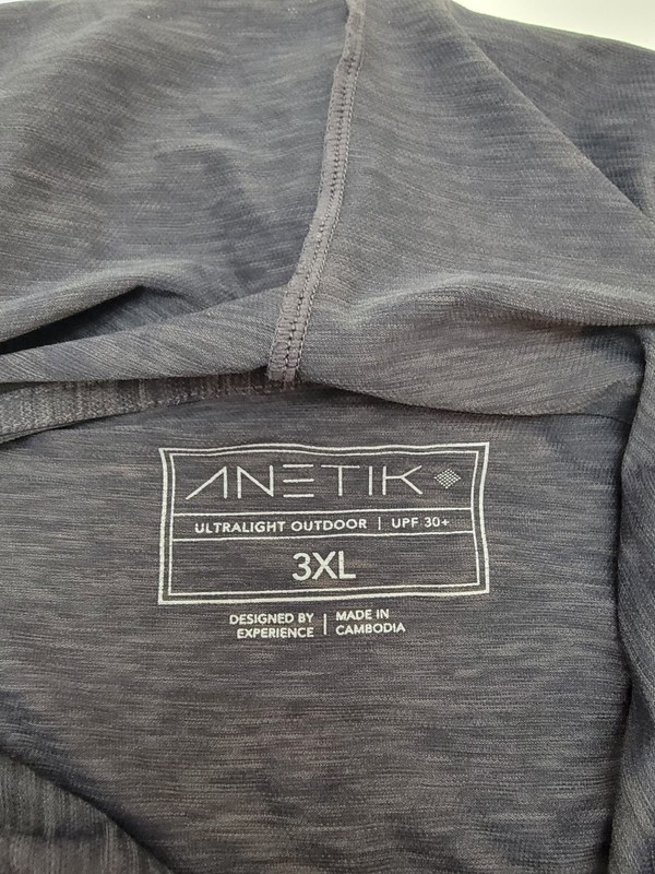Anetik Vint Sun Hoodie Shirt Mens 3XL Gray UPF Fishing Hiking Performance gallery