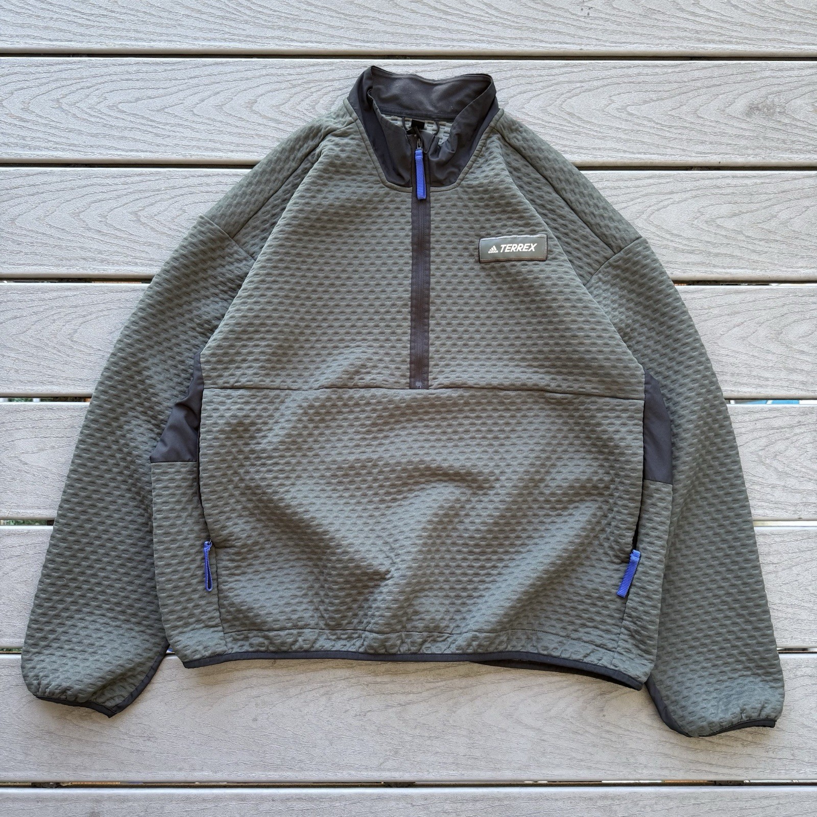 Adidas Terrex Textured Performance 1/4 Zip Forest Green Men's XL gallery