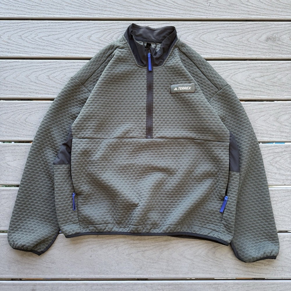 Adidas Terrex Textured Performance 1/4 Zip Forest Green Men's XL