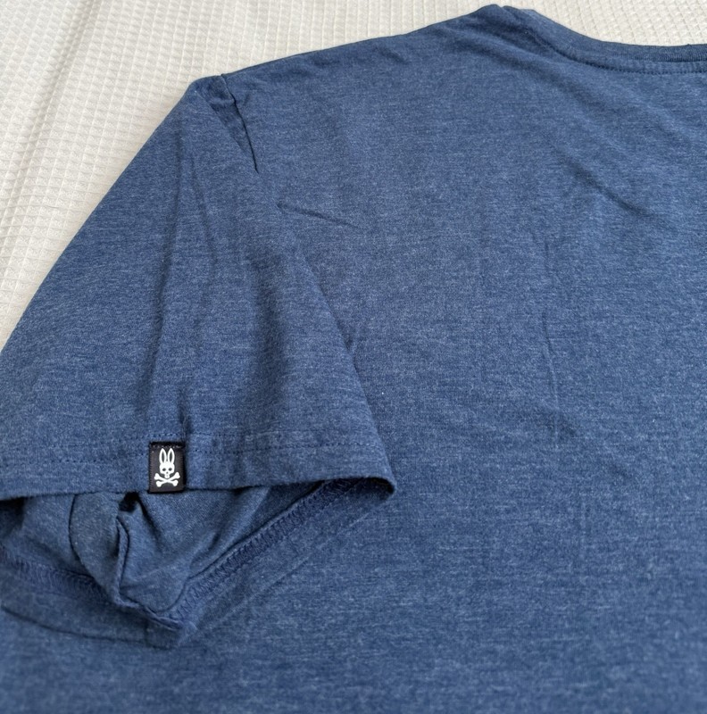 Psycho Bunny Shirt Mens XL Blue V-Neck Short Sleeve Stretch Casual Tee gallery