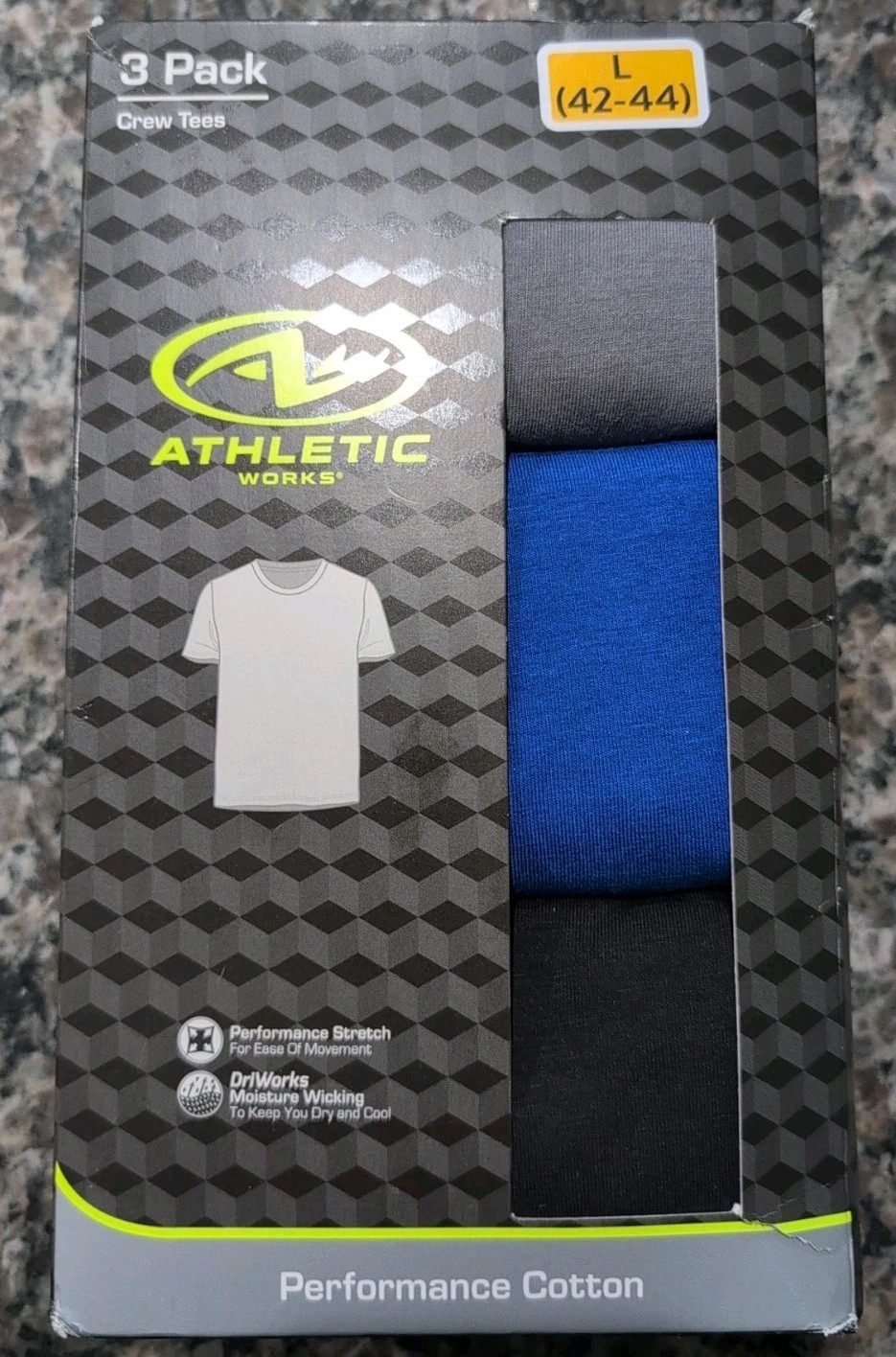 Athletic Works (3) Pack Crew T-Shirts Size L (42-44) NEW gallery