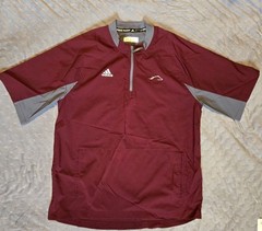 Adidas Men’s Large Pullover Quarter Zip Windbreaker Maroon Polo Shirt Pullover