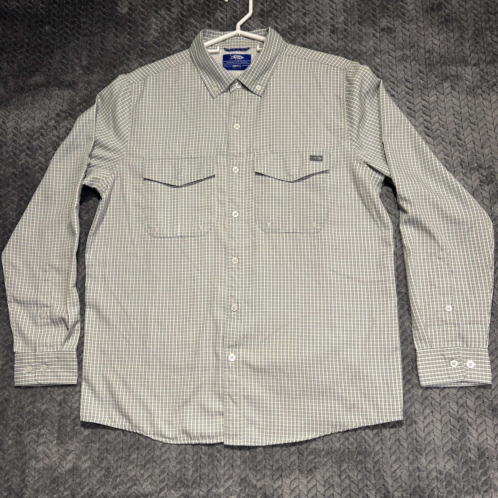 AFTCO Mens Sirius Tech Long Sleeve Button Down Vented Fishing Shirt Size S Beach gallery