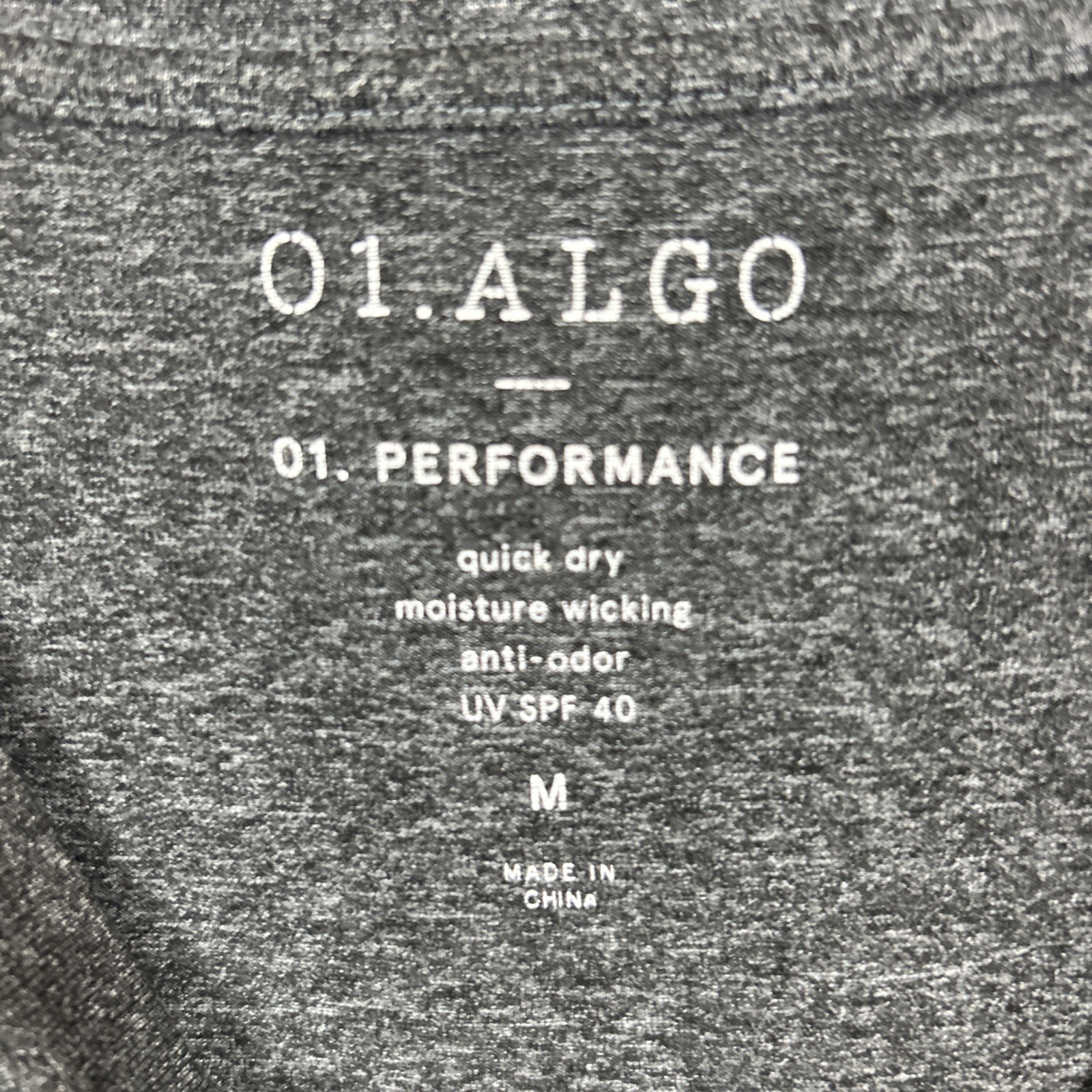 01.Algo Performance Mens Dk Grey Moisture, Wicking Long Sleeve Shirt Size M gallery