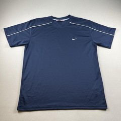Vintage Nike T-Shirt Mens XL Navy Blue Performance Short Sleeve Athletic Swoosh