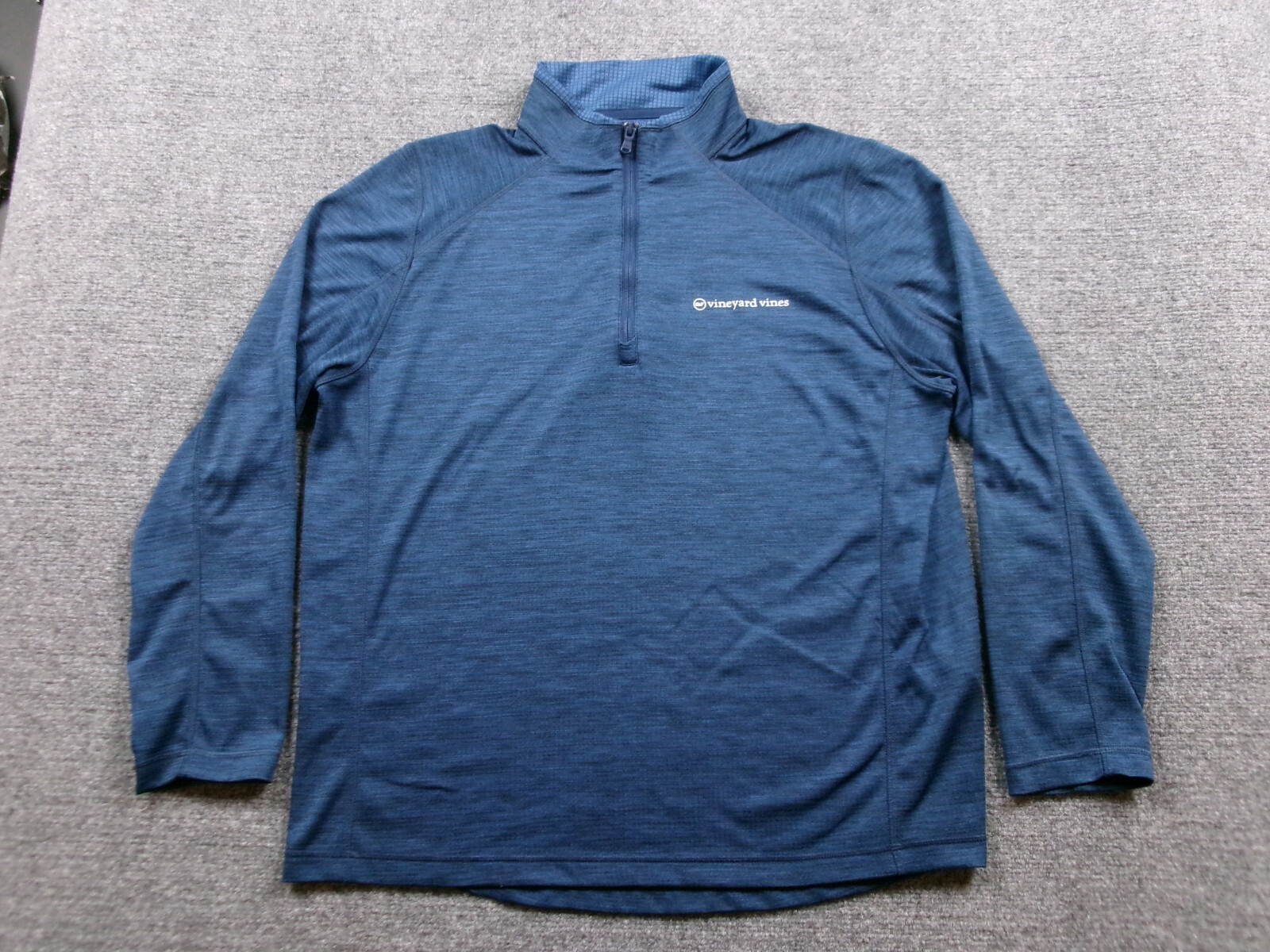 Vineyard Vines Pullover Mens Extra Large Blue Performance Wicking 1/4 Zip Waffle gallery
