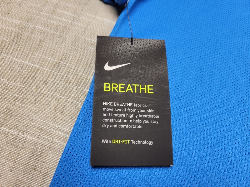 NIKE Strike Series Jersey Shirt Large Mens Light Blue White Soccer Top Slim Fit gallery