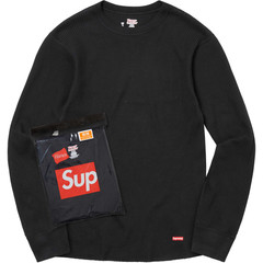 Supreme Hanes Thermal Crew (1 Pack) Black White 2colors FW25