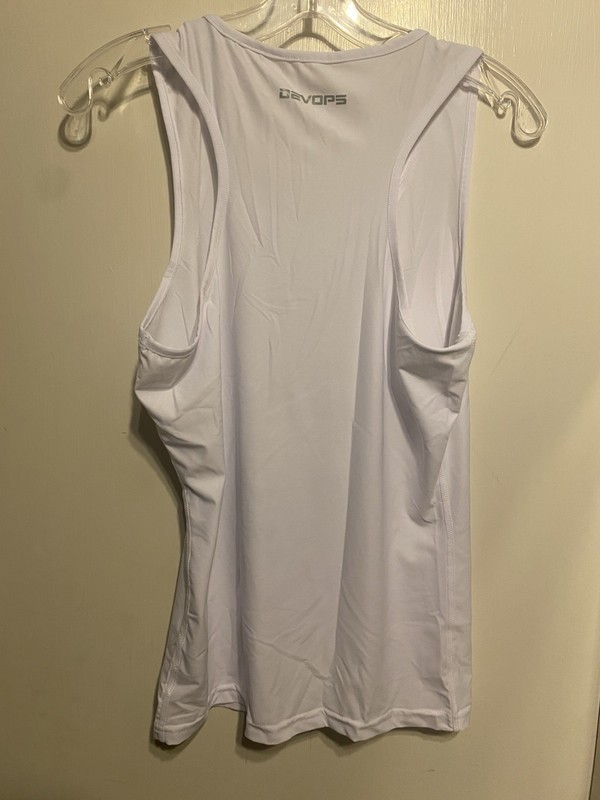 Devops Sleeveless Men's Size Medium Stretch Tank Top White Muscle Shirt NWOT gallery