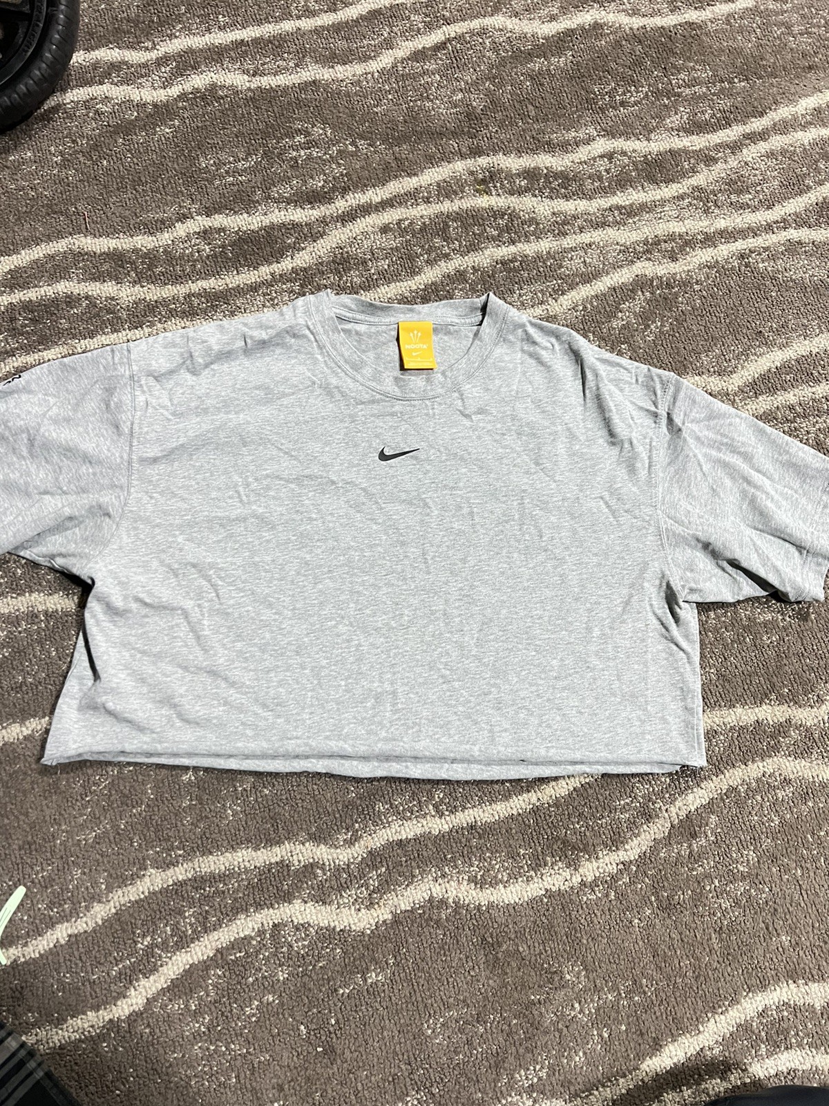 Nike Nocta T-Shirt 'Dark Grey Heather' HM5774-063 Sz L Cropped gallery