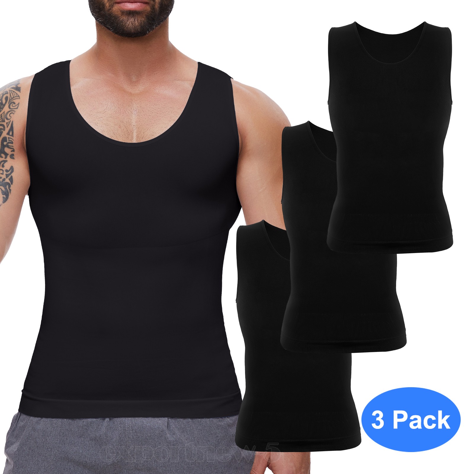 Shapertop for Men Slimming Tank Compression Shirt Men Tummy Control Tank 1-3 PCS gallery