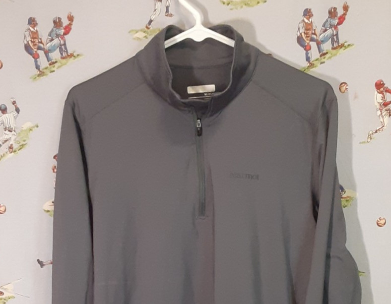 🌄 Marmot Quarter Zip Pullover Gray Base Layer Mens Size Medium Mid-Weight gallery
