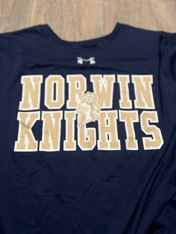 Men’s Under Armour Norwin Knights Activewear HeatGear T- Shirt Blue Size Large gallery
