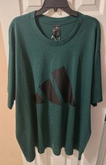 Adidas Cotton T-shirt Training SS Tee Size 4XL 4XB Big & Tall Green 3 Stripes