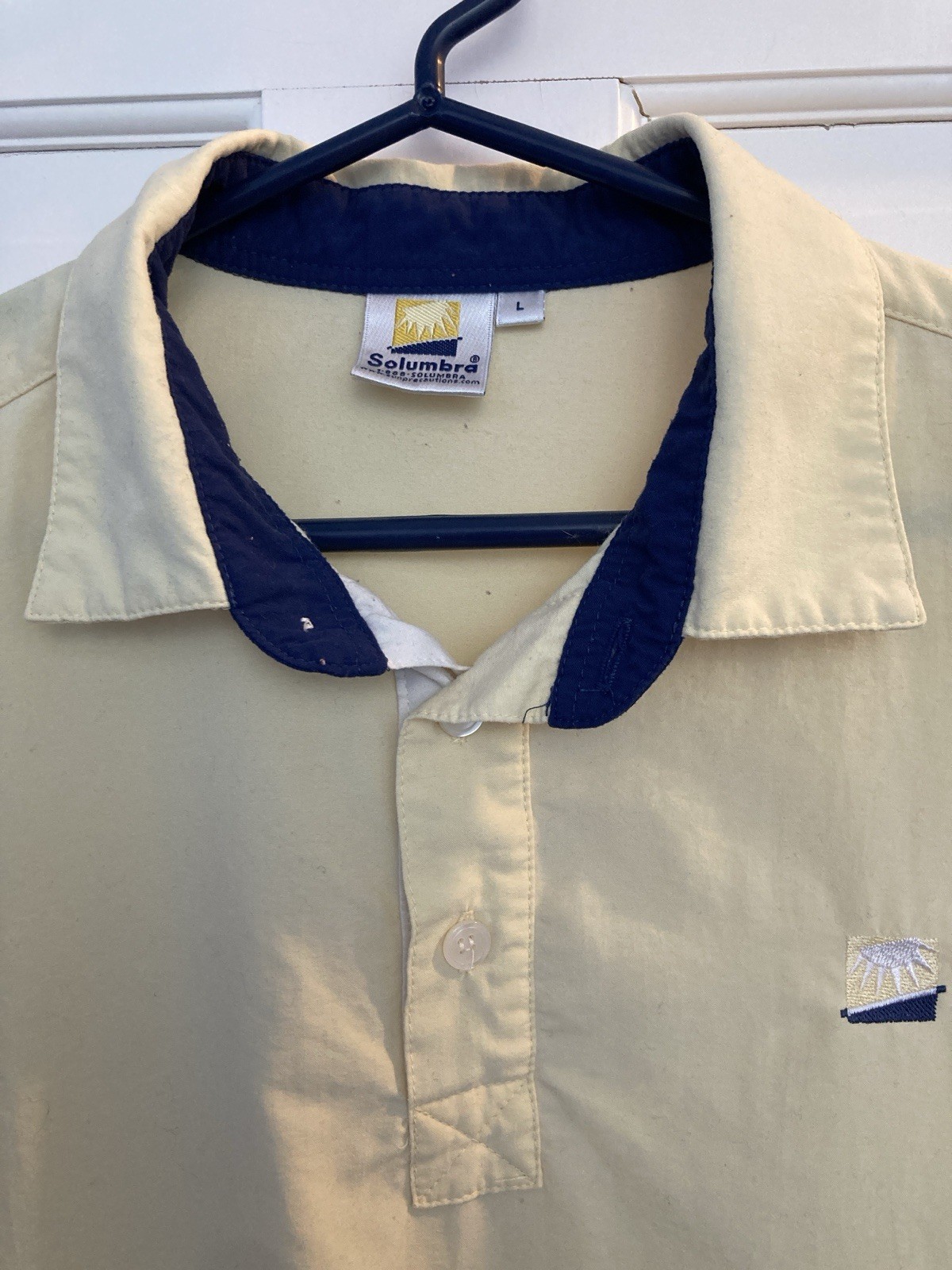 Solumbra Shirt L Sun Protection Light Yellow UPF Mesh Inserts gallery