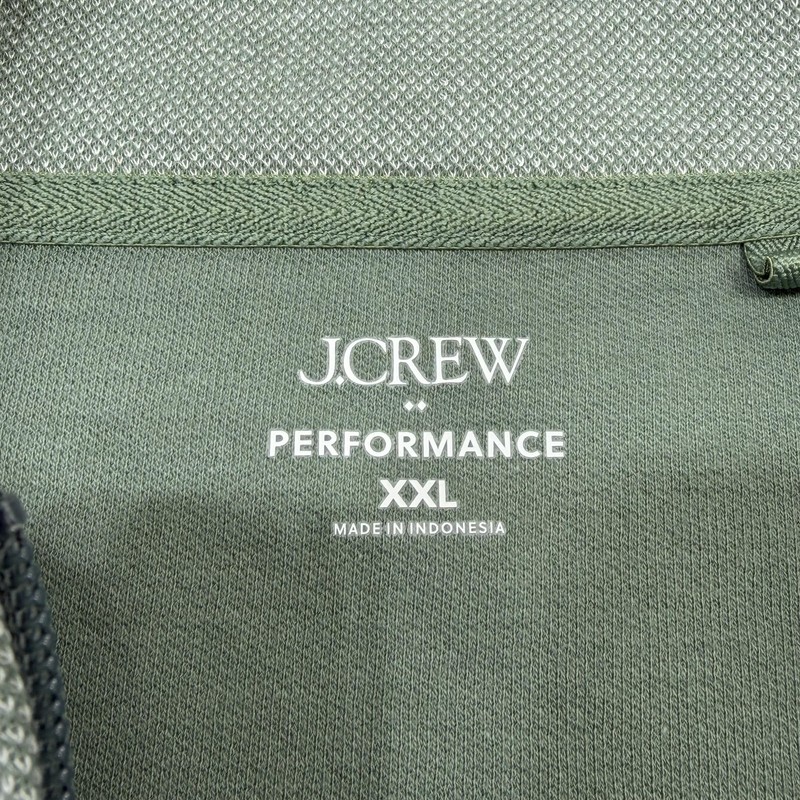J Crew Performance Birds-Eye 1/4 Zip Pullover Men XXL Green Preppy Casual gallery