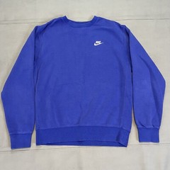 Nike Sweater Men Lavender Light Blue Pastel Check Swoosh Crew Pullover-S-7664