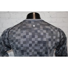 Lululemon Metal Vent Tech Gym Shirt Men Medium Blue Checkered Raglan Athletic