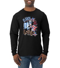 Barn In The USA Red White and Blue Cows Men Long Sleeve Shirt
