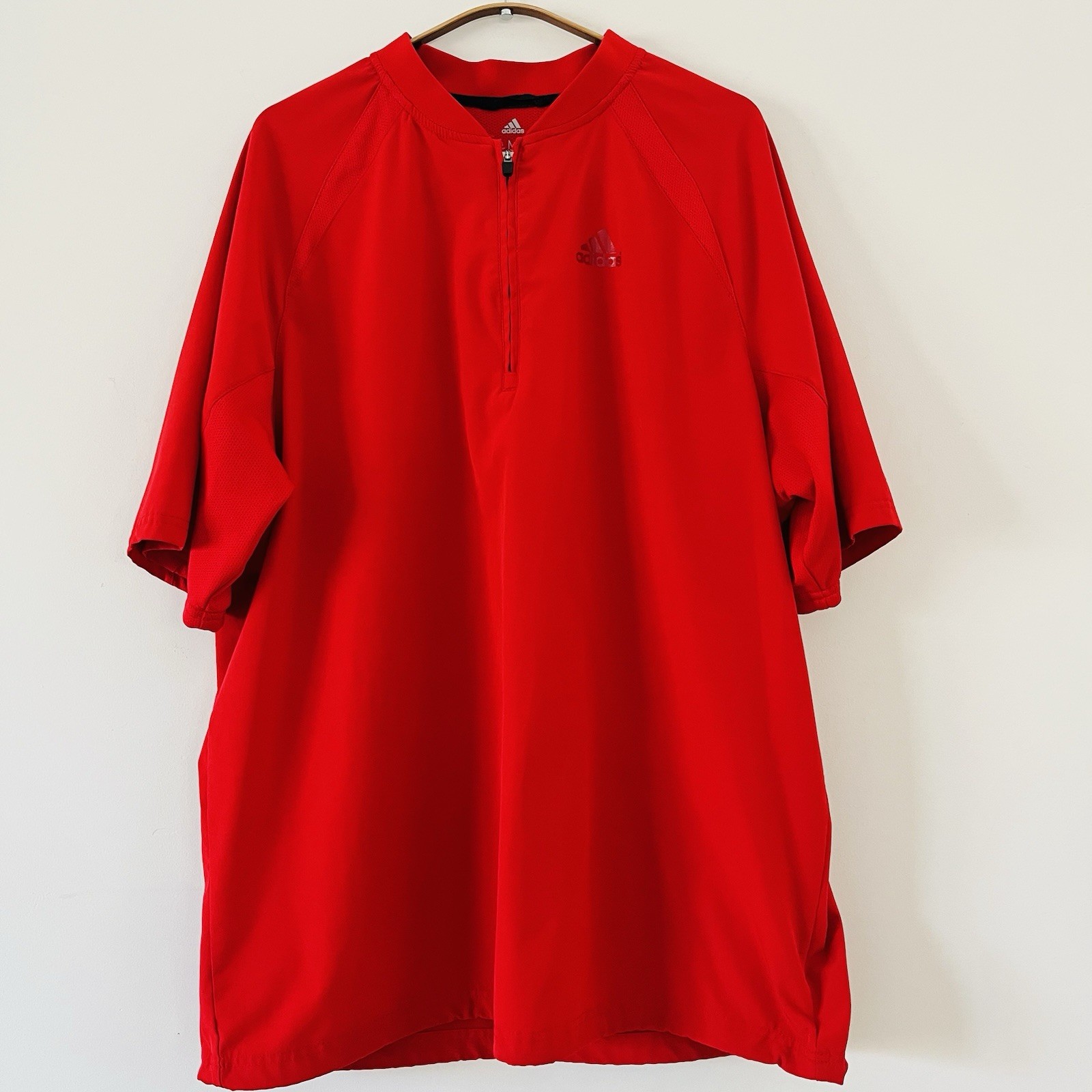 Adidas 1/4 Zip Windbreaker Pullover Short Sleeve | Red Medium gallery