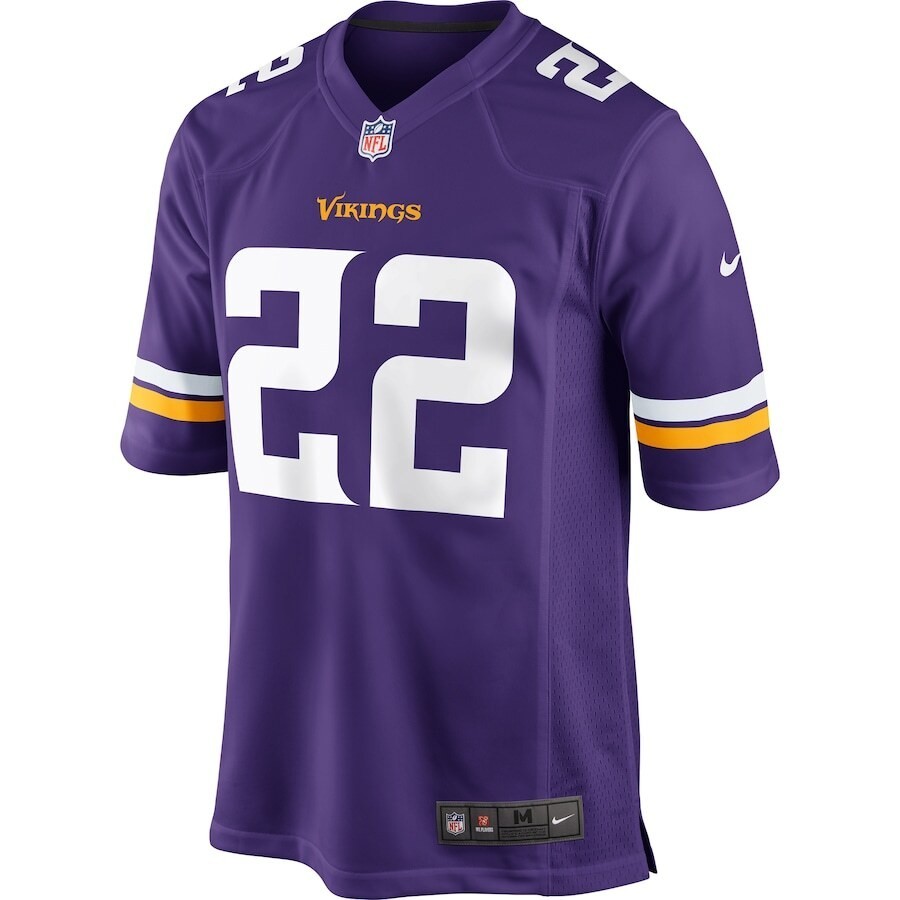 Men's #22 Harrison Smith White/Purple Player SportShirt Adult - All Stitched gallery