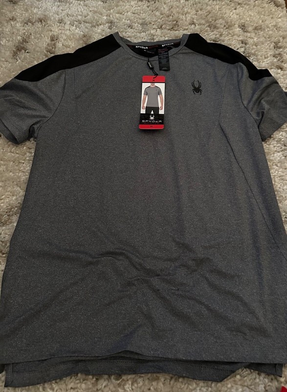 SPYDER ACTIVE MENS SHORT SLEEVE 4-WAY STRETCH ATHLETIC SHIRT MEDIUM COLOR VARY gallery
