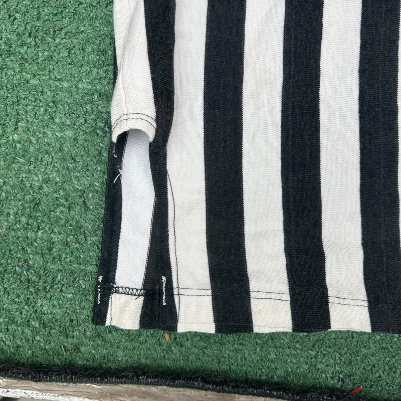 Vintage Rawlings Referee Jersey 60s 70s Black White Striped Quarter Zip Shirt L gallery