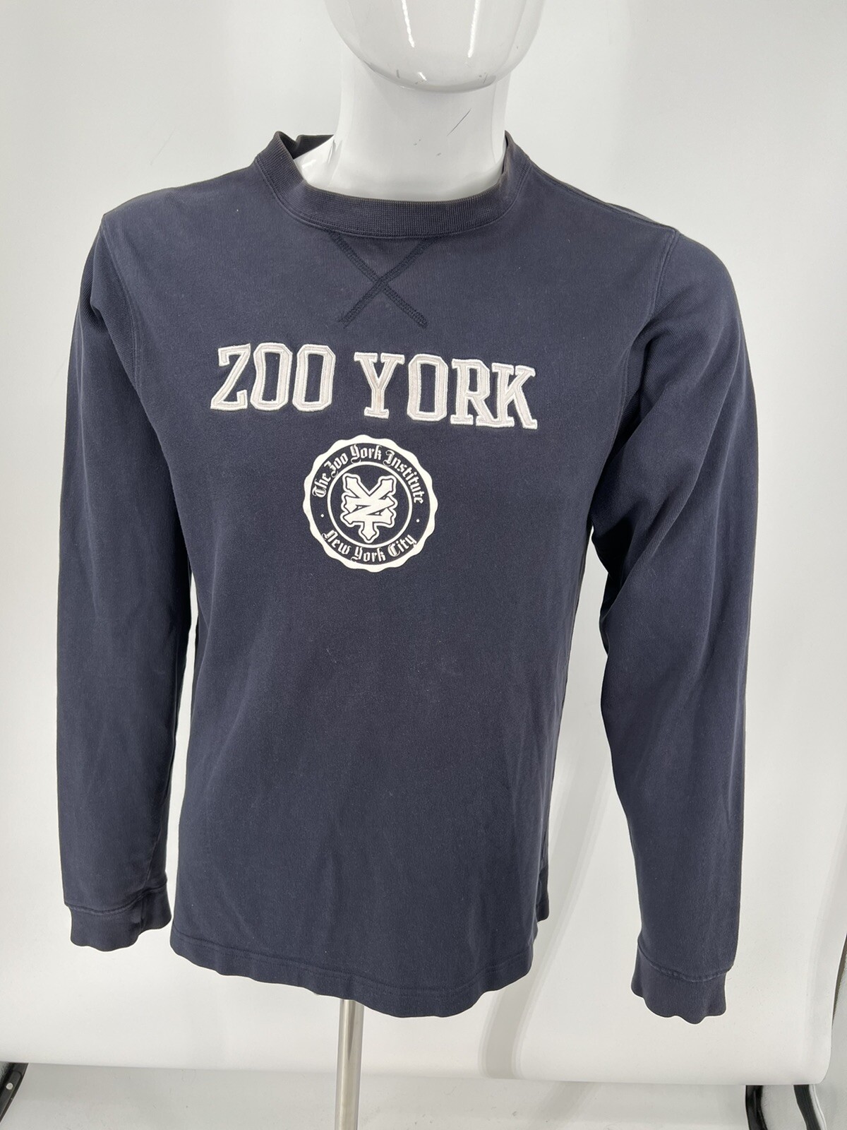 Vintage ZOO YORK Embroidered RARE Pullover Ribbed Casual Shirt Mens Small gallery