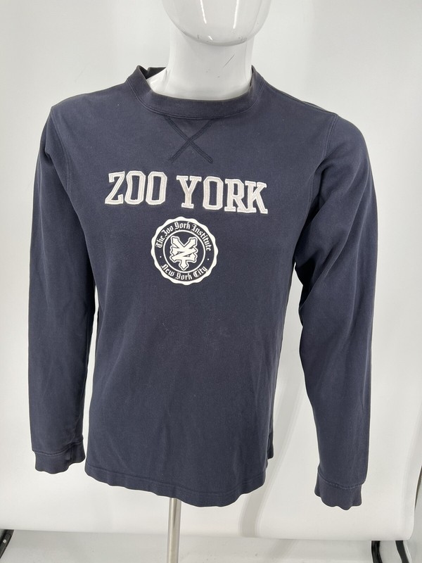 Vintage ZOO YORK Embroidered RARE Pullover Ribbed Casual Shirt Mens Small gallery