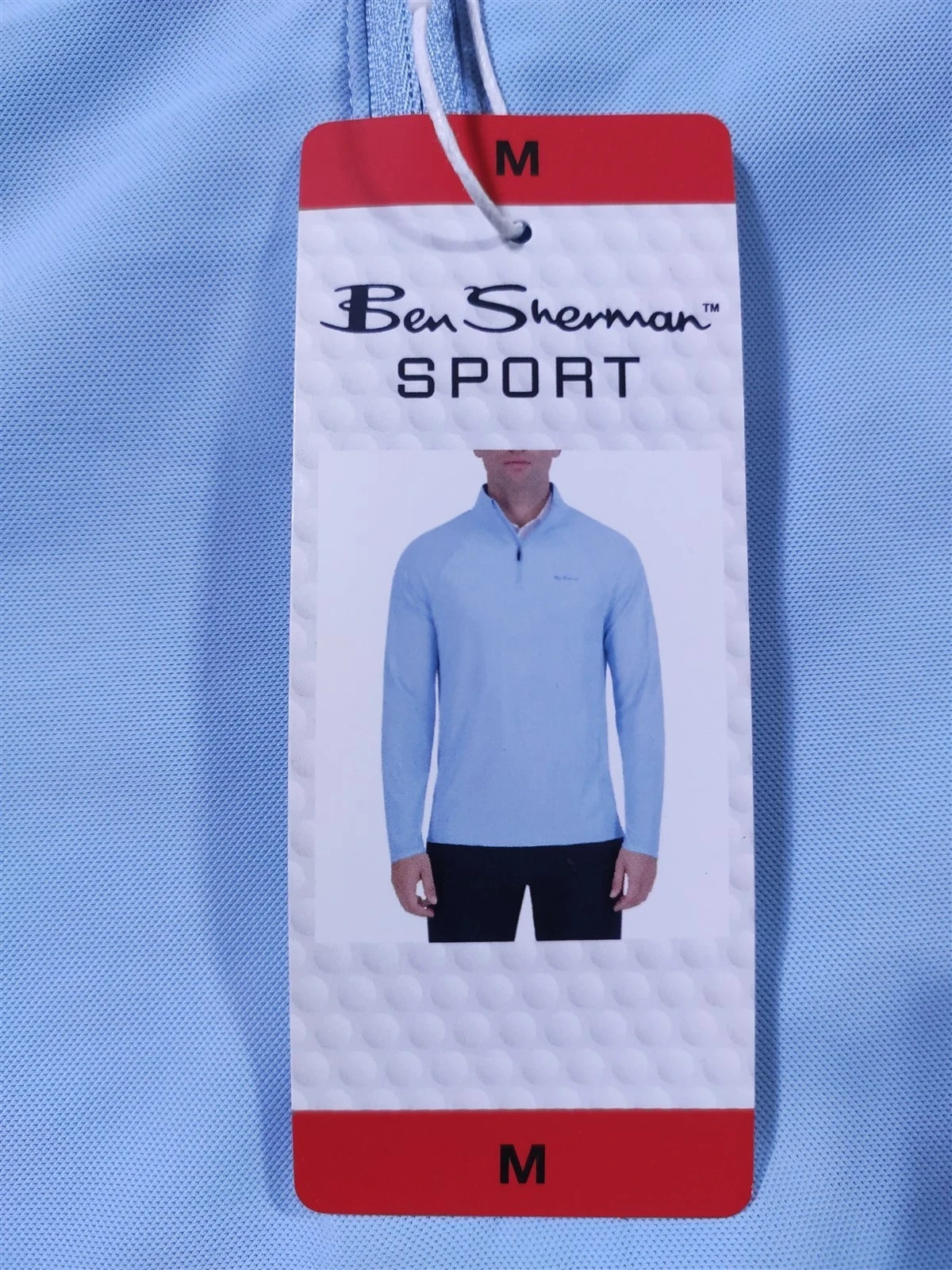Ben Sherman Sport Mens Medium Blue 1/4 Zip Long Sleeve Active Stretch Shirt NEW gallery